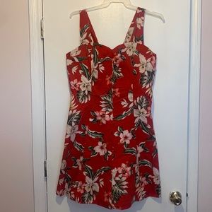 Tropical dress. Retro style. Handmade. Size 2XL